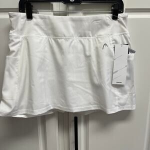 New with tags HEAD TENNIS SKIRT SKORT WHITE LARGE L 12